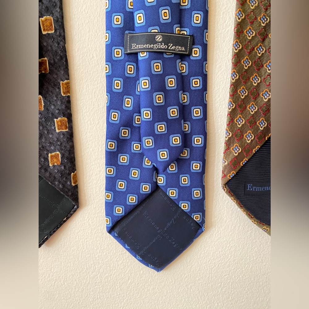 Ermenegildo Zegna Silk Tie Made in Italy pack of three - Picture 15 of 17